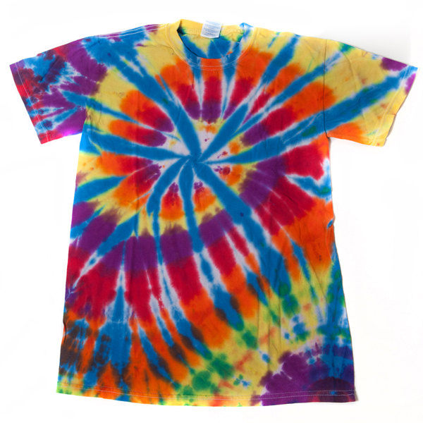 Tie - Dye Rainbow Swirl T-shirt Funny Hippy Retro Sixties Size Medium Tee Shirt